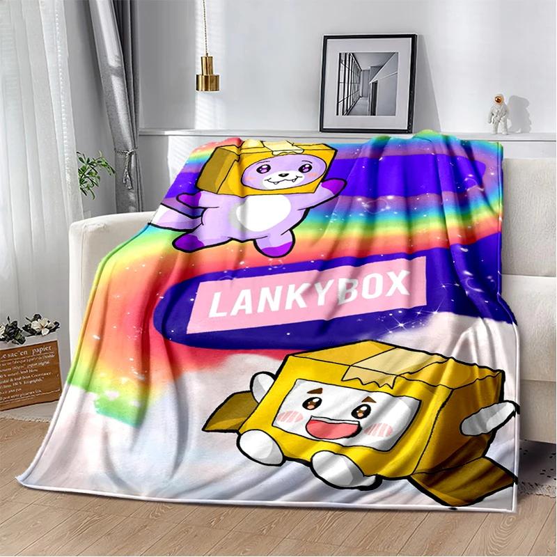 New Style Lankybox Boxy Foxy Rocky Cartoon Blanket,Soft Throw Blanket for Home Bedroom Bed Sofa Travel Picnic Cover Kid