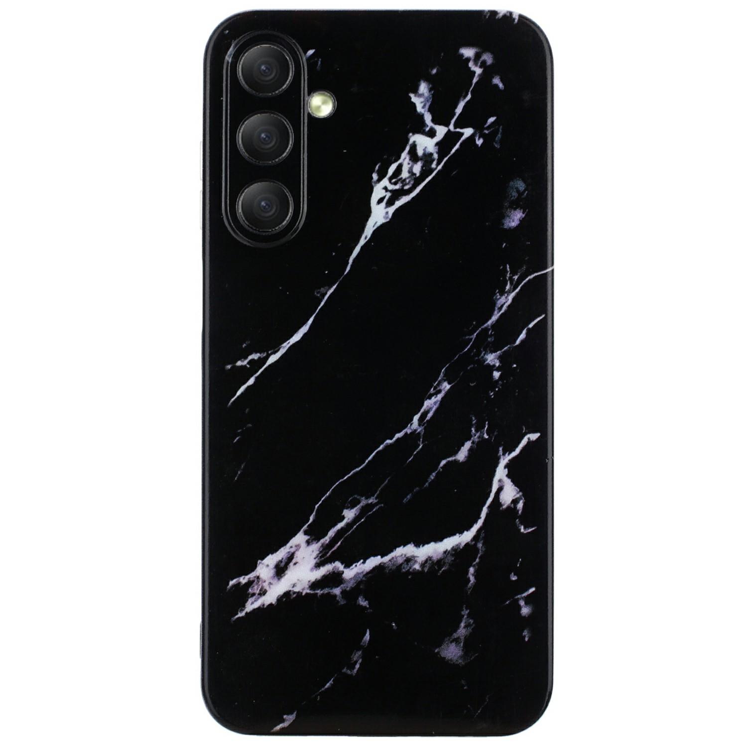 

For Samsung Galaxy A36 5G Case Flexible TPU Marble Pattern Phone Cover Black