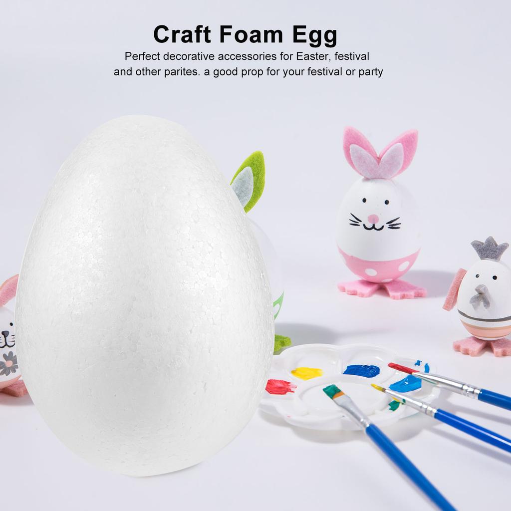 2pcs Eggs DIY Eggs Foam Balls Eggs Polystyrene Modeling Shapes Egg Ornaments Crafts DIY Painting Party Decoration 20cm Oil pan