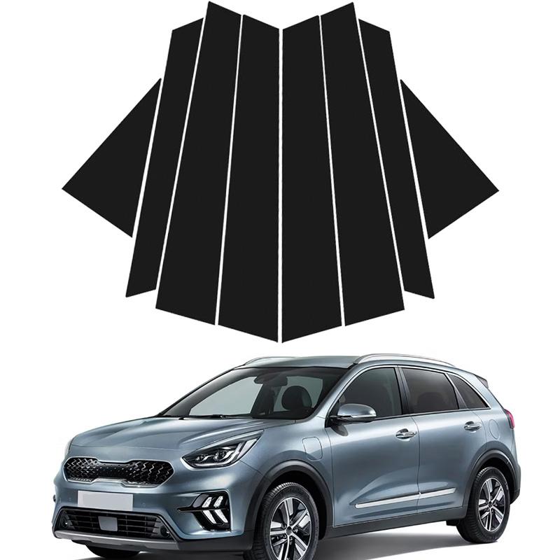For Kia Niro 2016 2017-2022 Glossy Black Pillar Posts Door Window Trim Cover Car Exterior Moulding Stickers Auto Decal