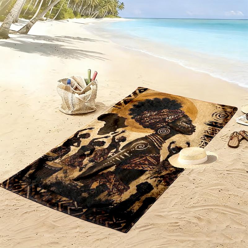 Africa Art Print Beach Towel, Large Soft Quick Dry Towel for Beach Camping Swimming