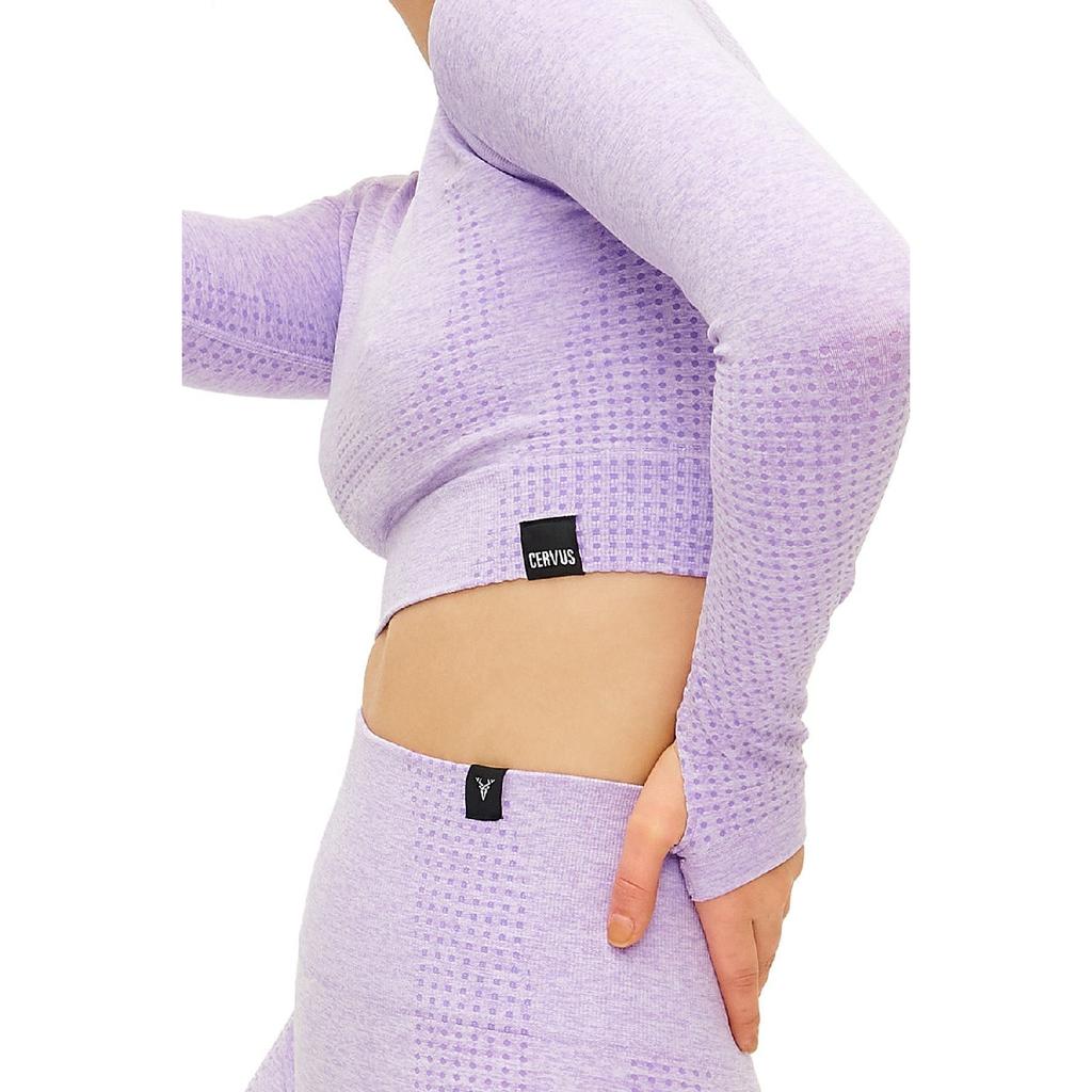 Seamless High Waist / Seamles Gathering Bottom Top Set Leggings And Long Sleeve Bustier S-1905