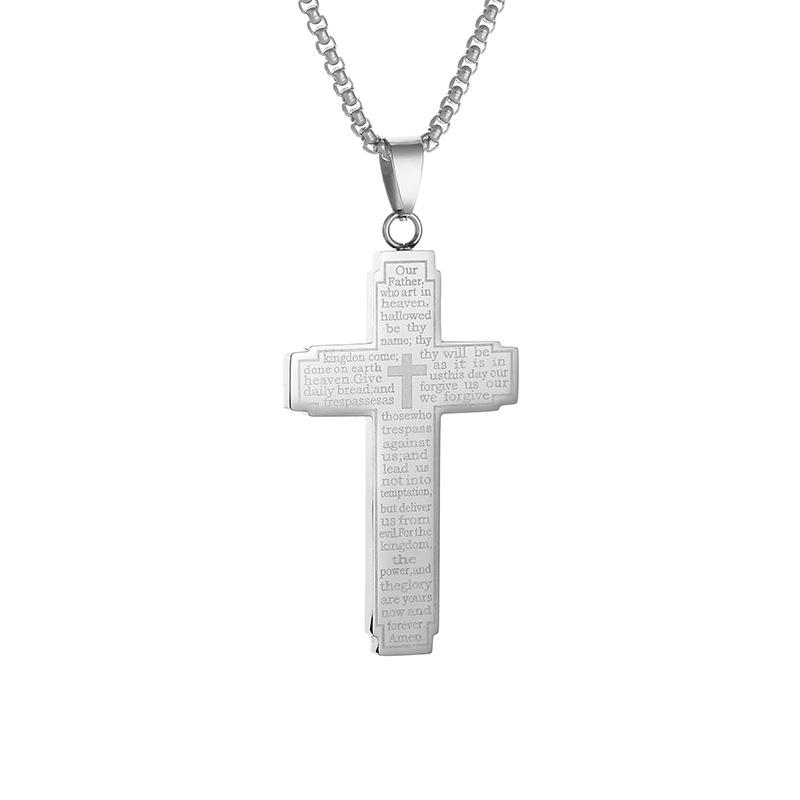 Personalized Three-dimensional Cross Necklace, European and American Fashion Trend Temperament Stainless Steel Pendant Jewelry