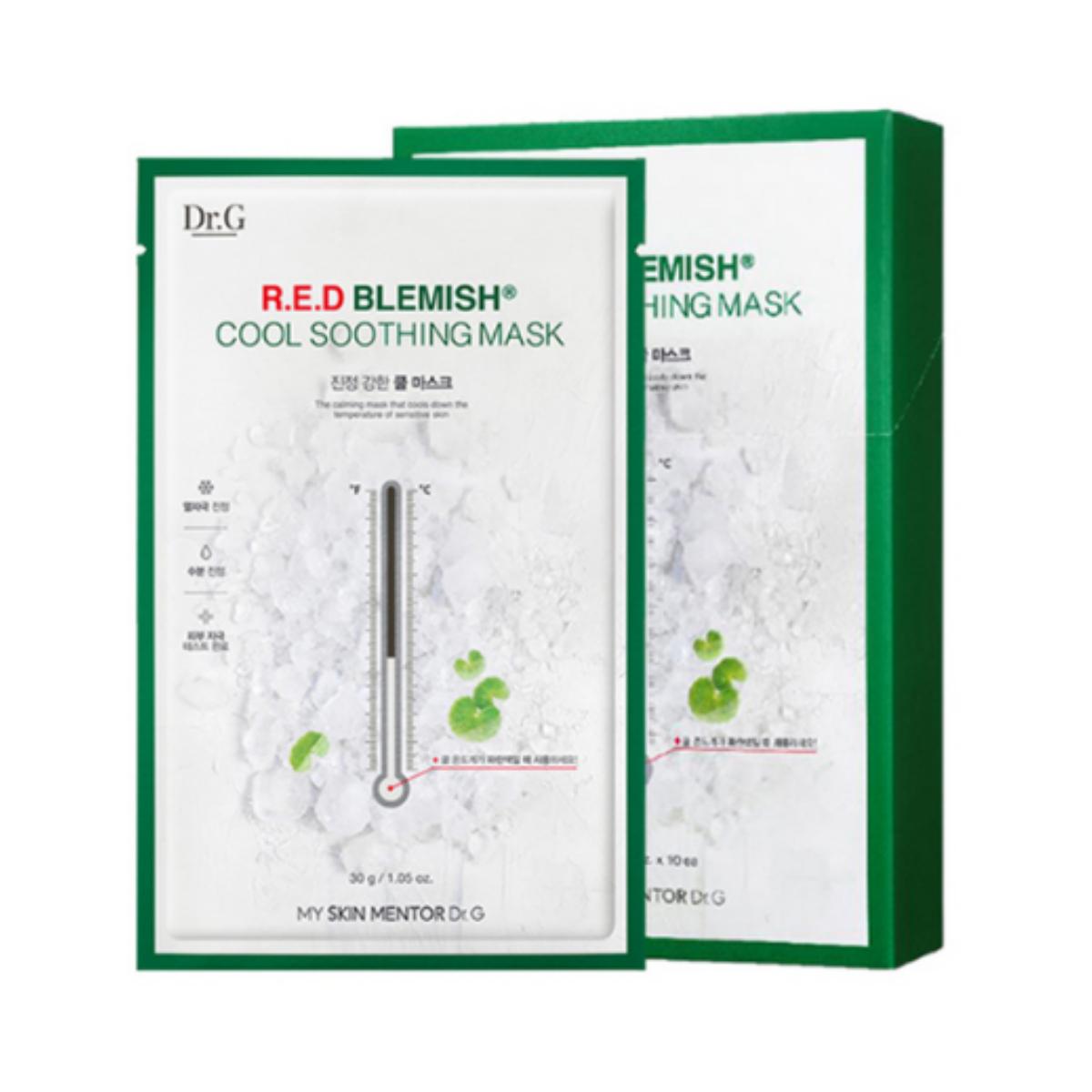 

Dr.G Red Blemish Cool Soothing Mask — 30 г на лист × 10 листов (1 пакет)