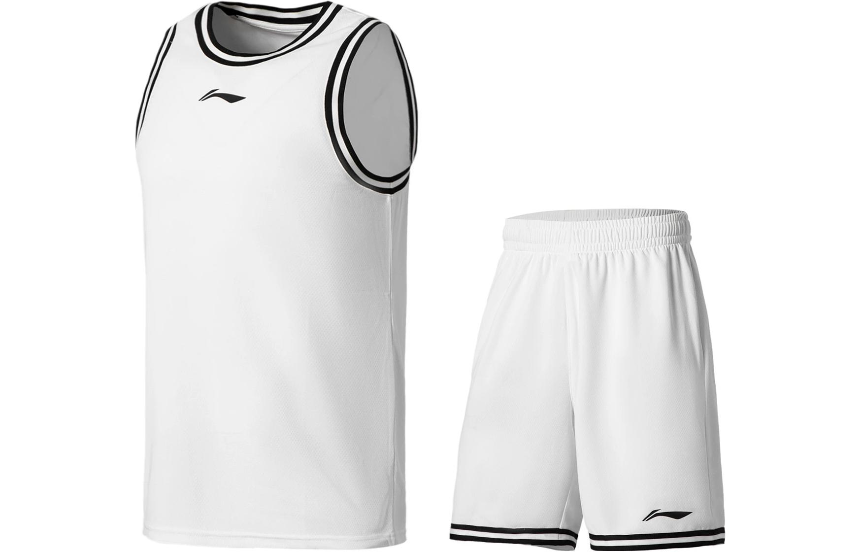 Li Ning Professional Basketball Collection Basketball Suit Men s White AATS003-4 M