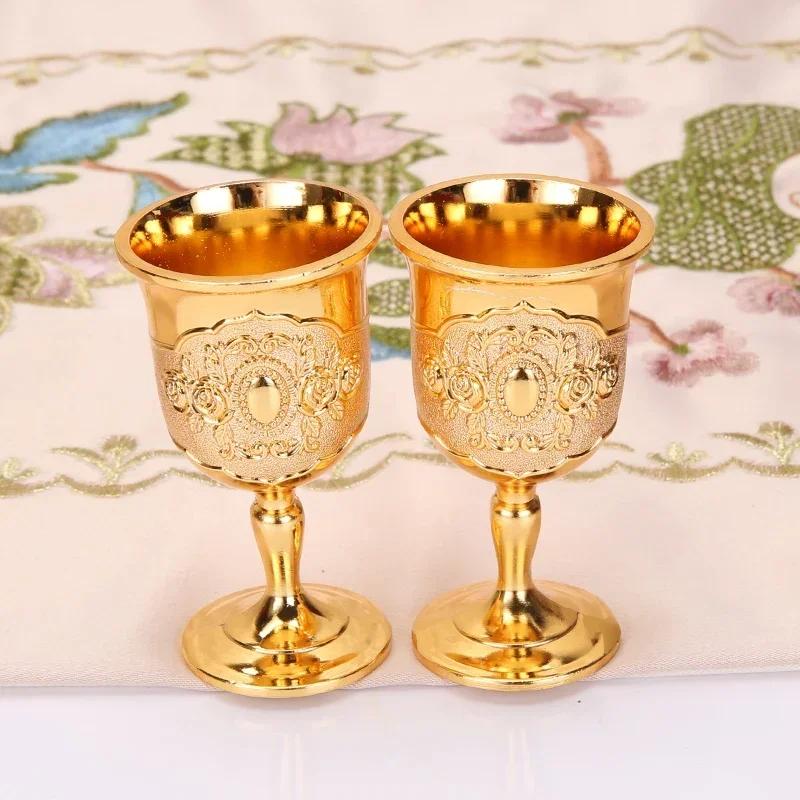 Metal Wine Glasses Retro Wine Cup Goblet Vintage European Style Champagne Cocktail Glasses Bar Home Decor Drinkware