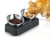 Non-Slip Stainless Steel Cat Bowl With Stand Single Double Cat Bowl Adjustable Cat Bowl  Dogs