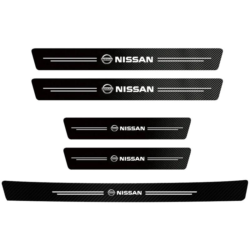 High-quality Carbon Fiber Car Door Sill Protector Sticker For Nissan Qashqai J11 J12 Sylphy N7 Teana Note Navara Juke GTR Patrol