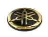 Yamaha Genuine Yamaha Tuning Fork Logo Emblem Sticker Aluminum Gold Black Black Diameter 45mm