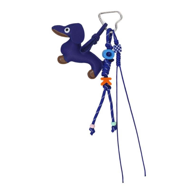 Portable PU Sausage Dog Keychain Holder Lightweight Key Ring Creative Animal Design Keyring For Everyday Use