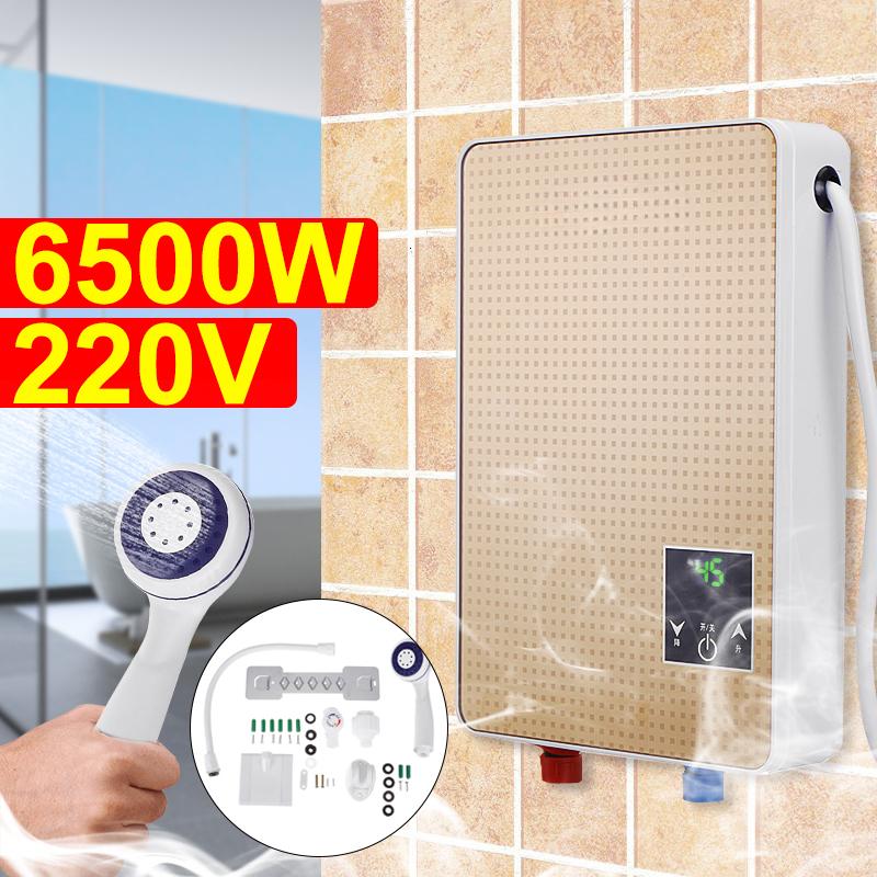 6500W 3S Instant Hot Electric Hot Water Heater Tankless Instant Boiler Bathroom Shower Set Thermostat Safe Intelligent