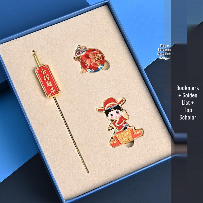 Golden Bookmark Badge for Graduation, Entrance Exams & Ceremonies - Creative Souvenir Gift Golden List Nomination Set