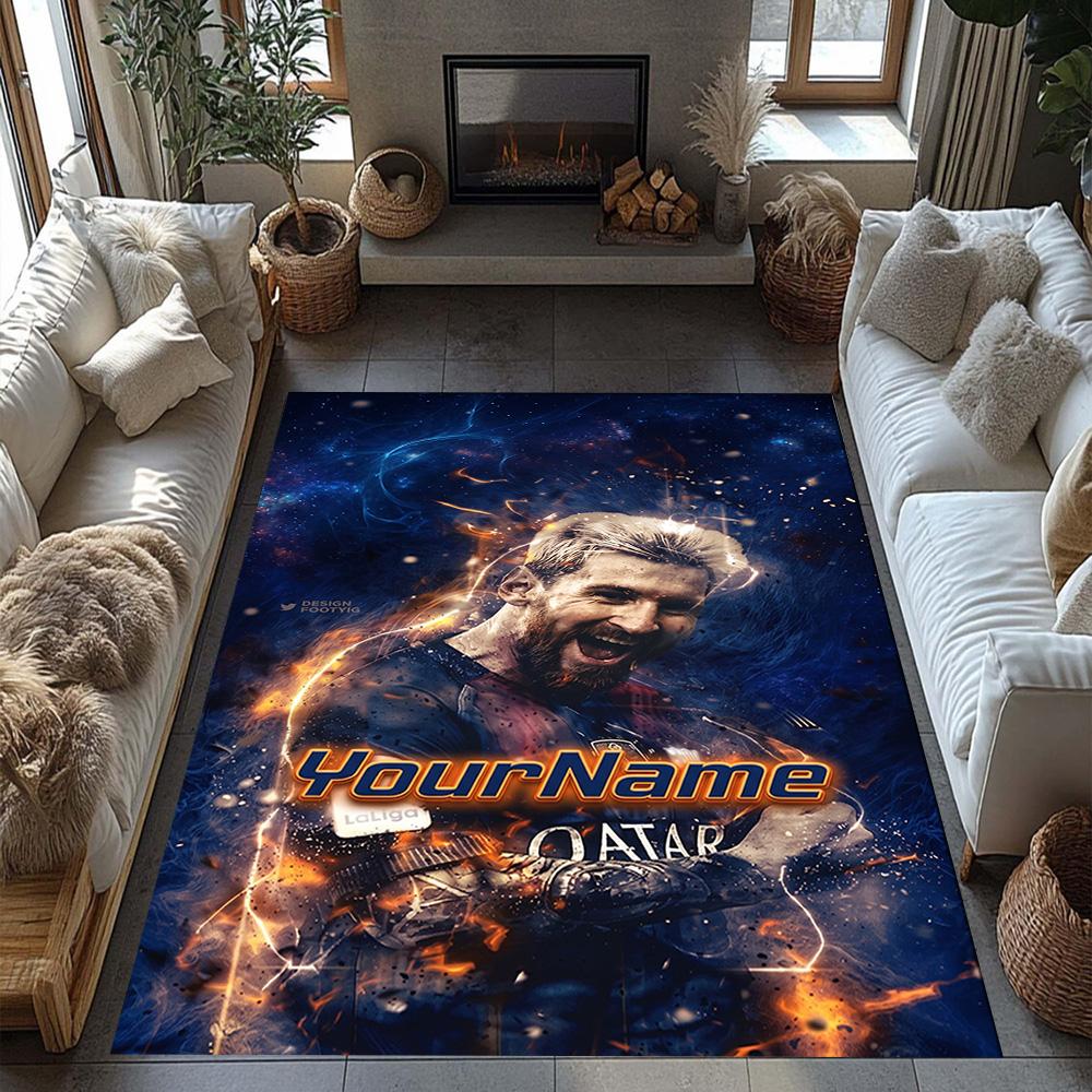 Messi 379 Personalized Name Area Rug Design for Entryway Decorate room Hallway Foyer Anti-slip Rug Anime Office Decor