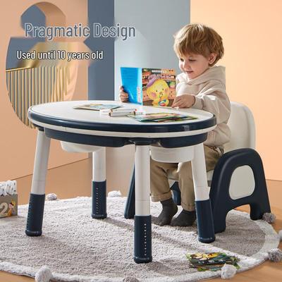 Tavolo Multifunzionale con Blocchi da Costruzione per Bambini: Bordi lisci e colori eleganti, Double-face per imparare, mangiare e giocare.