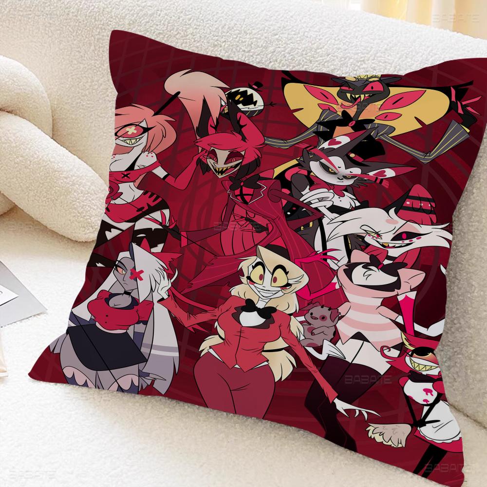 H-Hazbin Cartoon Hotel Pillow Cover For Bedroom Room And Living Room Sofa Decorative Cushion Cover