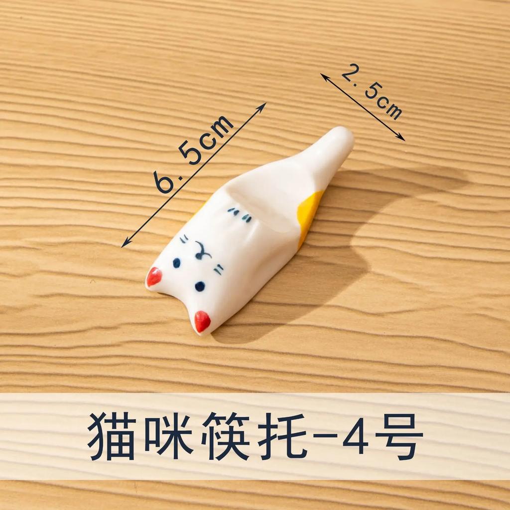 Creativity Ceramic Cute Spoon Rest Holders Cat-Shape Fork Rack Shelf Tea Tableware Accessories