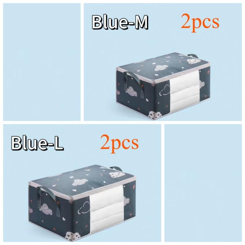 Large Capacity Non-Woven Fabric Moving Storage Bag with Handles Cloud Cotton Quilt Organizer Horizontal Style for Home Use