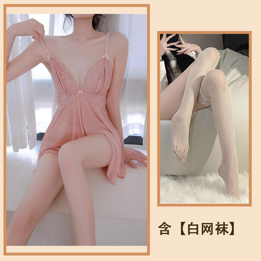 Sexy Lingerie Sexy Lace Seduction Nightdress Large Size Hot Transparent Open Gear Free Pajama Suit Uniform