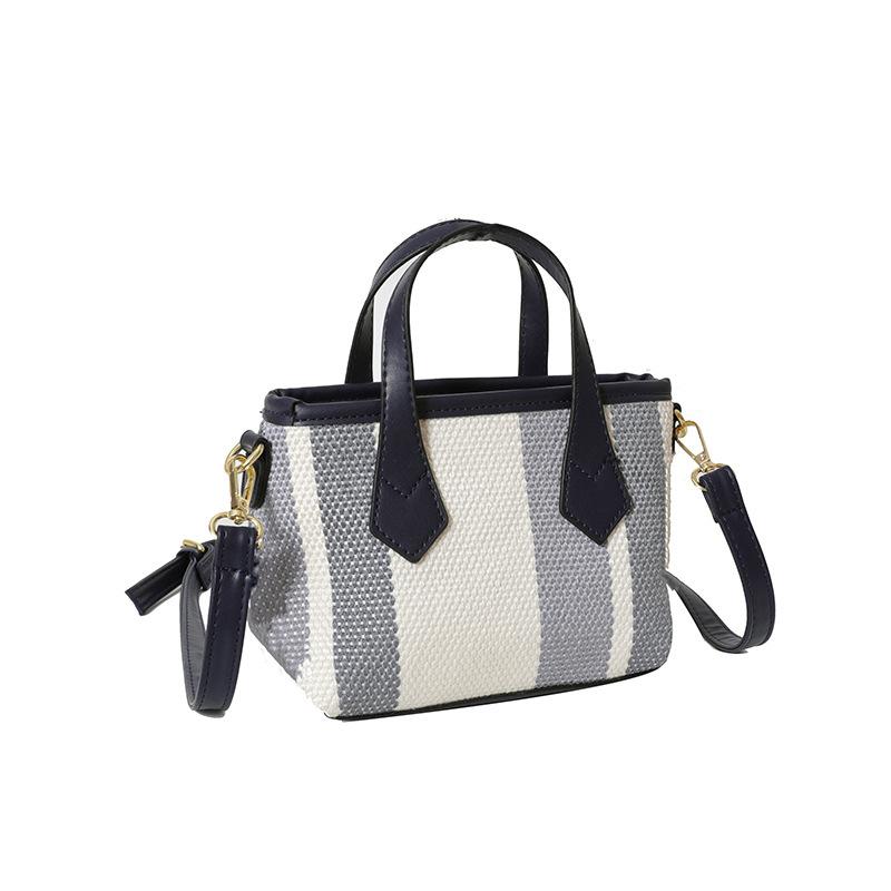 Fashion Handbag Simple Vertical Stripe Large Capacity Bag Casual Trendy Light Shoulder Messenger Bag
