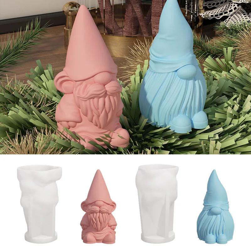1pcs Santa Dwarf candle silicone mold 3D Faceless Santa Claus candle Plaster soap resin craft mold Christmas gift making tool