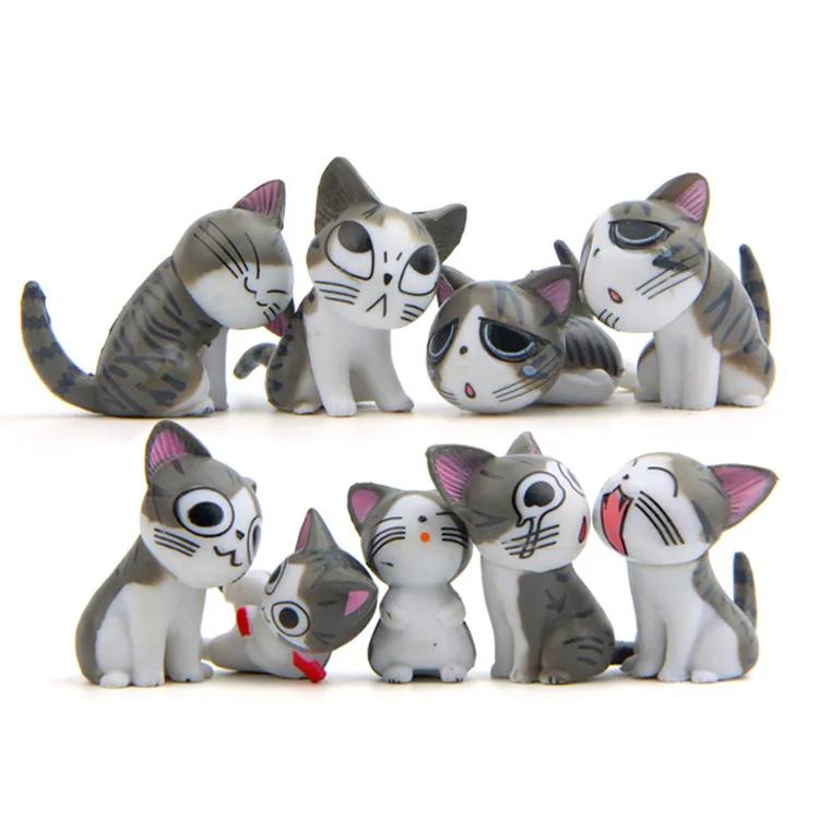 9pcs/set Cute Japanese Cat Figures Mini Kitten Home Garden Decor PVC Figurine Miniature Toys