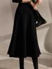 European & American Plus Size Women's Casual Solid Midi Skirt