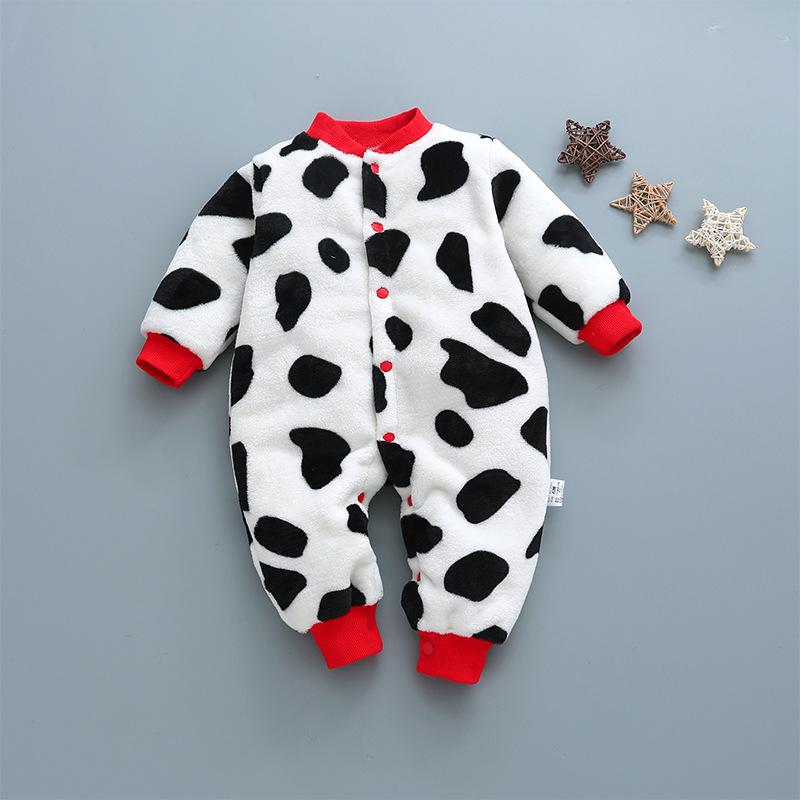Tutina Spessa da Cartone Animato per Bambino: Flanella morbida, carina, a maniche corte per autunno/inverno