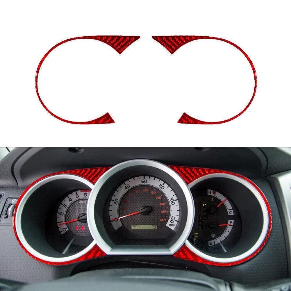Red Speedometer Frame Trim Cover Decor Carbon Fiber For Toyota Tacoma 2012-2015