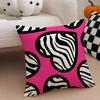 L-Leopard Print Hearts Pillow Trendy Cushion Cover Throw Pillow Cover Hidden Button Durable Polyester Chair Cushion