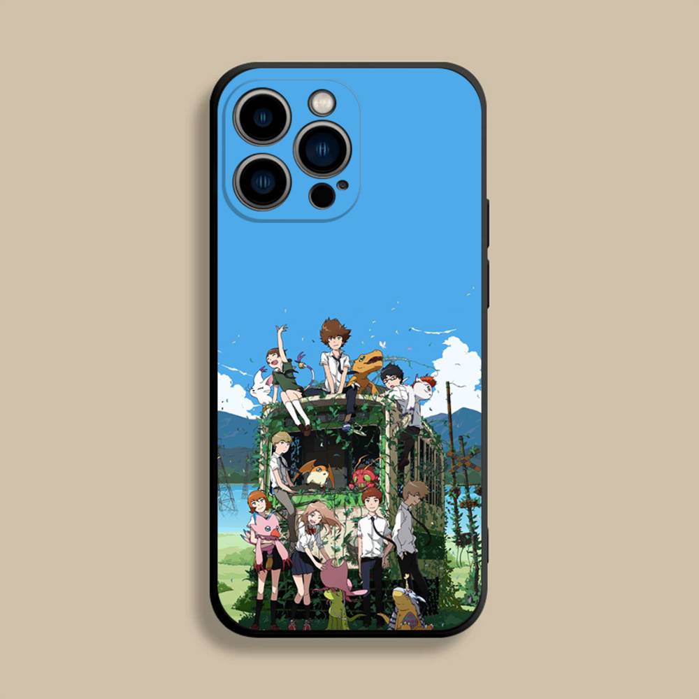 

Cute Digimon Digital Monster Phone Case For iPhone 17,16,15,14,13,12,Pro,Max,Plus,E,SE4,Air,Mini Black Soft Cover iPhone15promax