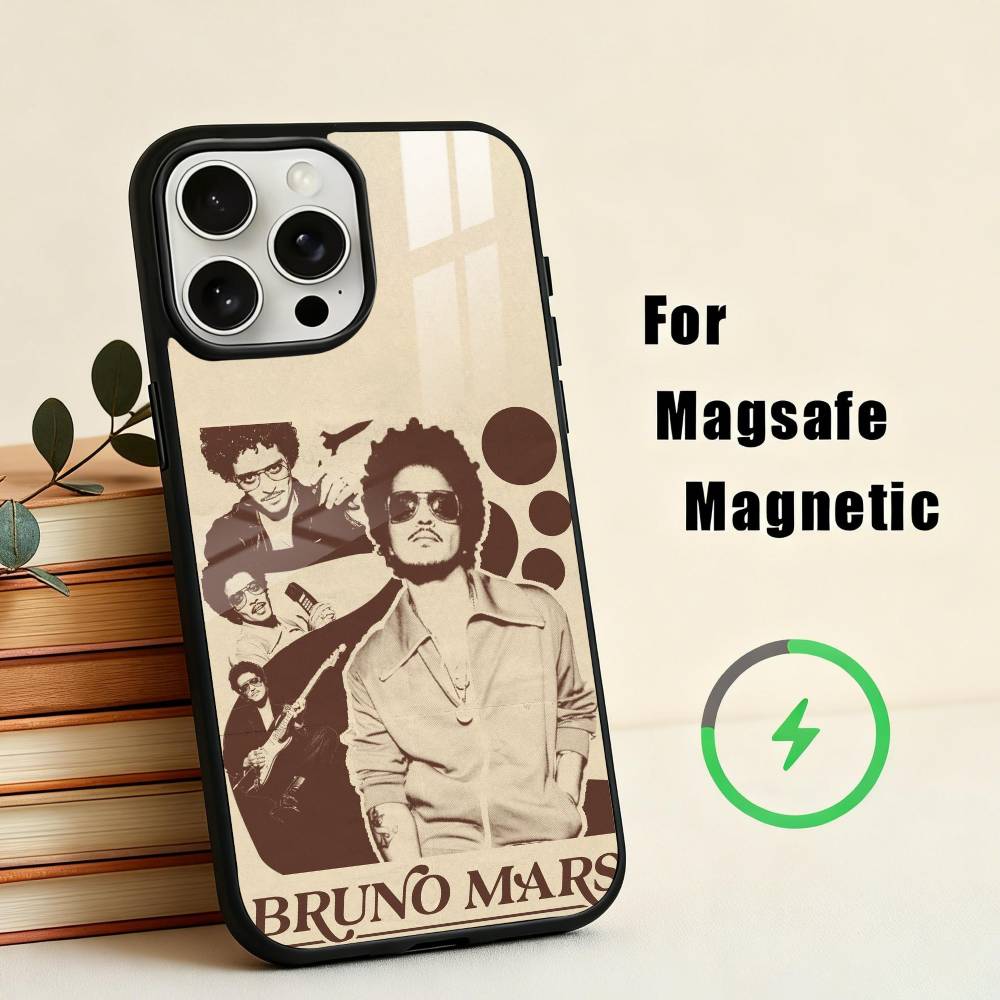 Talentierte Sänger B-Bruno M-Mars Handyhülle Für iPhone 17,16,15,14,13,12,Plus,Pro,Max für Magsafe Magnetisches Kabelloses Laden