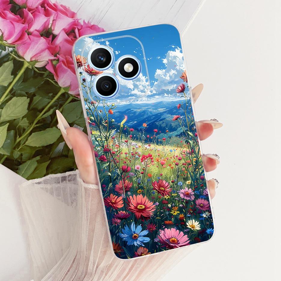 For Honor X8d 4G Case Cute Love Heart Painted Cover Soft Silicone Slim Phone Case For Honor X8d X 8d HonorX8d 4G Back Cover Bags