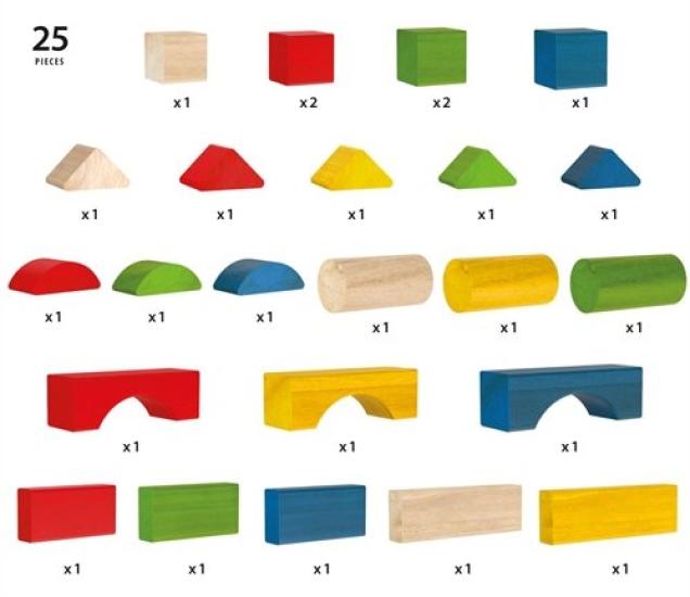 BRIO Color Building Blocks, 25 Pieces, 30114