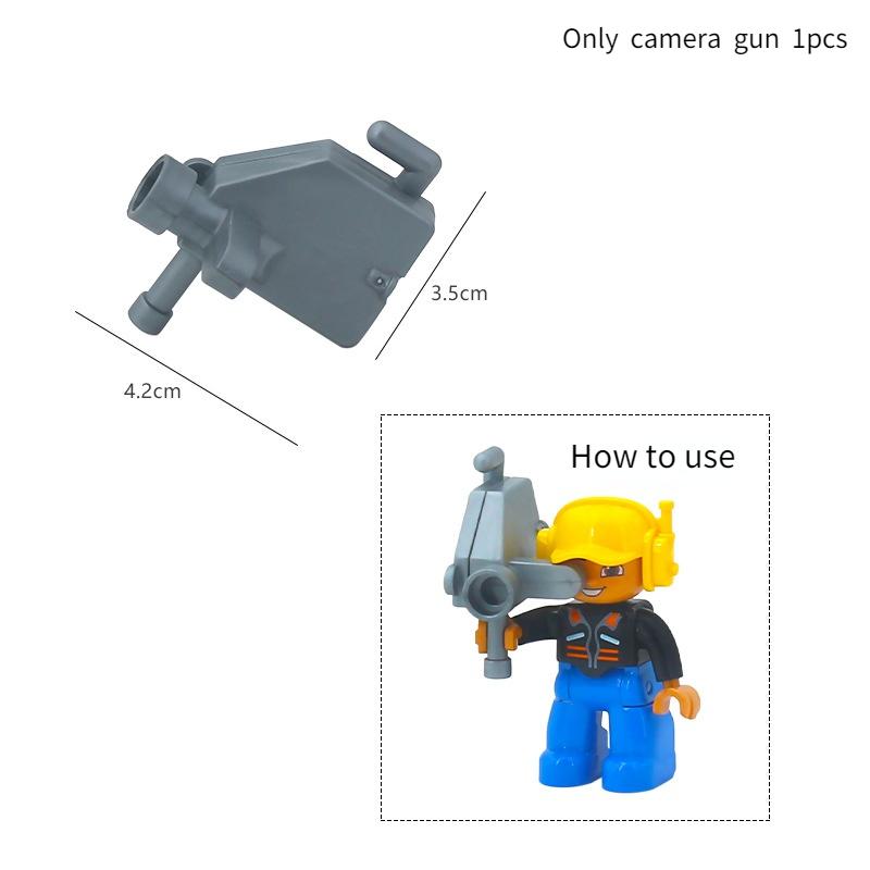 Big Building Block Accessories Train Track Traffic Signs Light Roadblock Parking Pole Fence Compatible Outdoor Series Kids Toys