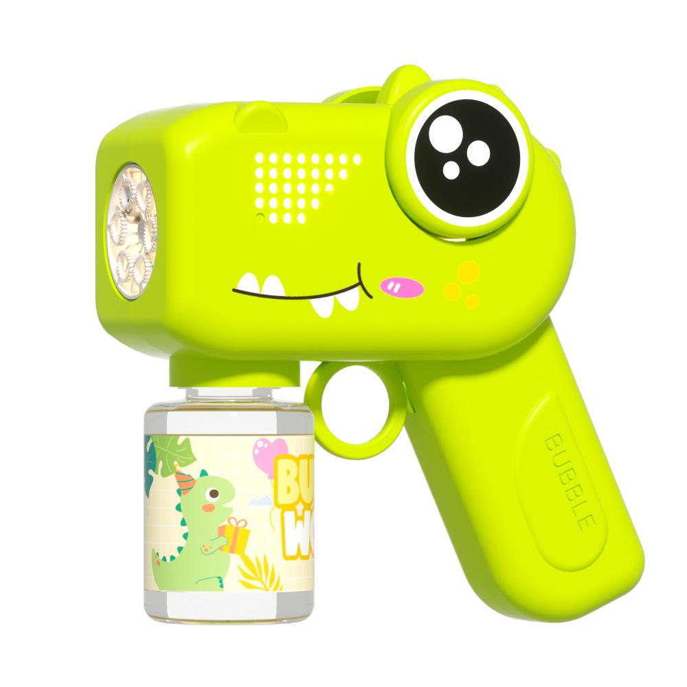 Dinosaur Automatic Bubble Machine: Handheld Electric Bubble Toy with Lights for Kids