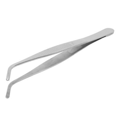 Pince à épiler courbée de 16 cm en acier inoxydable, antidérapante, à pointe courbée, pour laboratoires