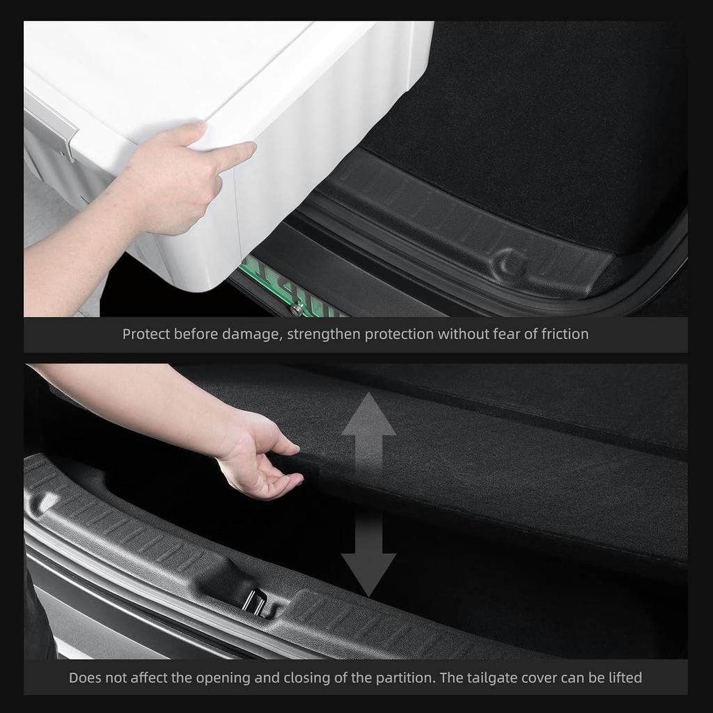 LUCKEASY Rear Bumper Guard for Tesla Model Y Juniper 2025 2026 Rear Trunk Bumper Guard Sill Cover Protector for Model Y Accessories TPE Black