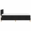LED Box Spring Bed with Headboard Black 90 x 190 cm Fabric