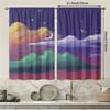 Set Of 2 Polyester Material Night Sky Star Moon Pattern Print Curtains Suitable Bedroom Living Room Sheer Made Sitting Window Treatment