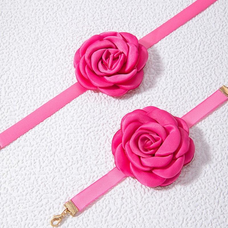 Simple Flowers Neckband Bracelet Lace Up Chokers Jewelry Temperament Neck Chain Elegant Clavicle Chain Necklace Jewelry