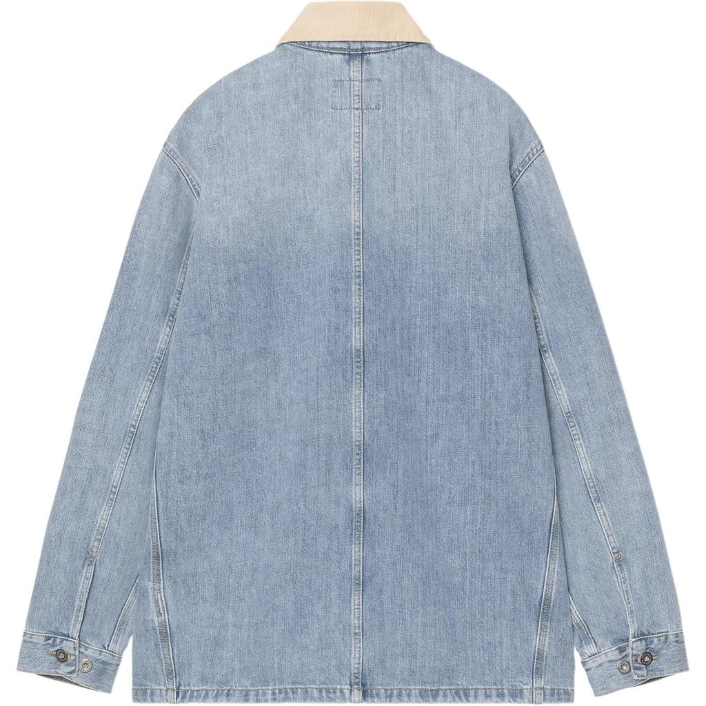 Carhartt WIP SS26 Warren Chore Coat Comfortable Simple Long Sleeve Work Multi Pocket Denim Jacket Unisex Coats I036592-2XN-UR