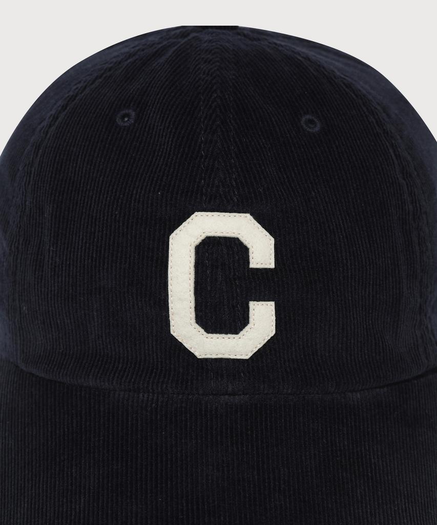 COVERNAT [Cozy Fit] C Logo Applique Corduroy Ball Cap Navy