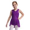 Girls Figure Skating Dress, Lyrical Dance Costume with Mesh Overlay, Cutout Back, Shiny Rhinestones & Irregular Hem
