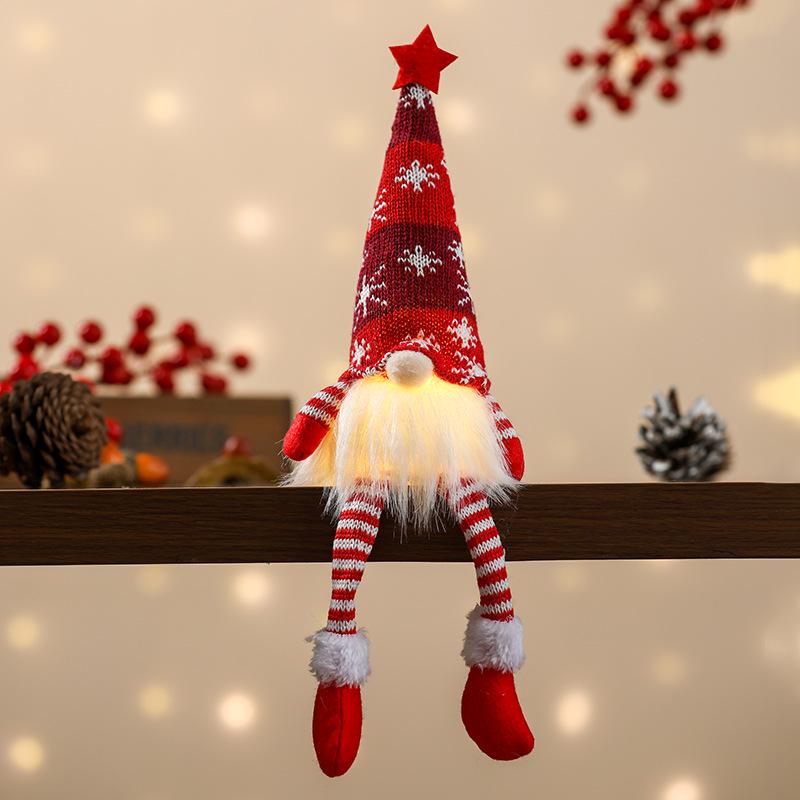 Light-Up Faceless Old Man Star Hat Christmas Ornaments