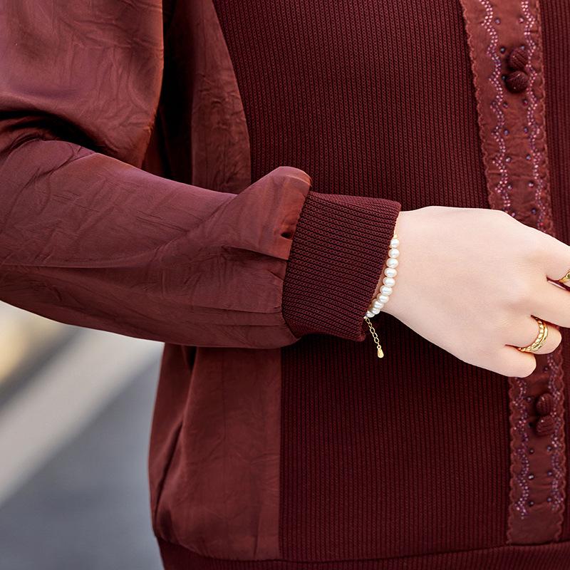 Frühling 2026 Damen Langarm-T-Shirt – Stilvolles Lässiges Hemd mit Kragen für Mütter mittleren Alters und ältere Mütter