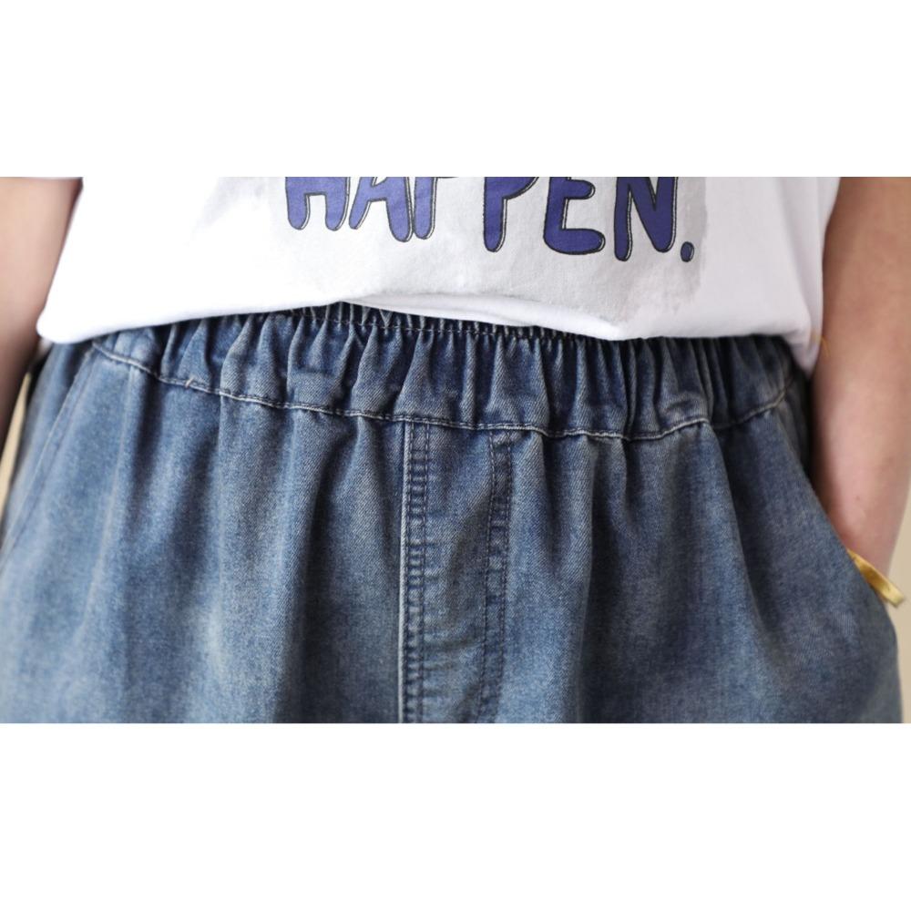 DIMANAF 2025 Nadměrná velikost Letní harémové dámské vyšívané džíny Ležérní s vysokým pasem Elastické Základní Jednobarevné Volné kalhoty