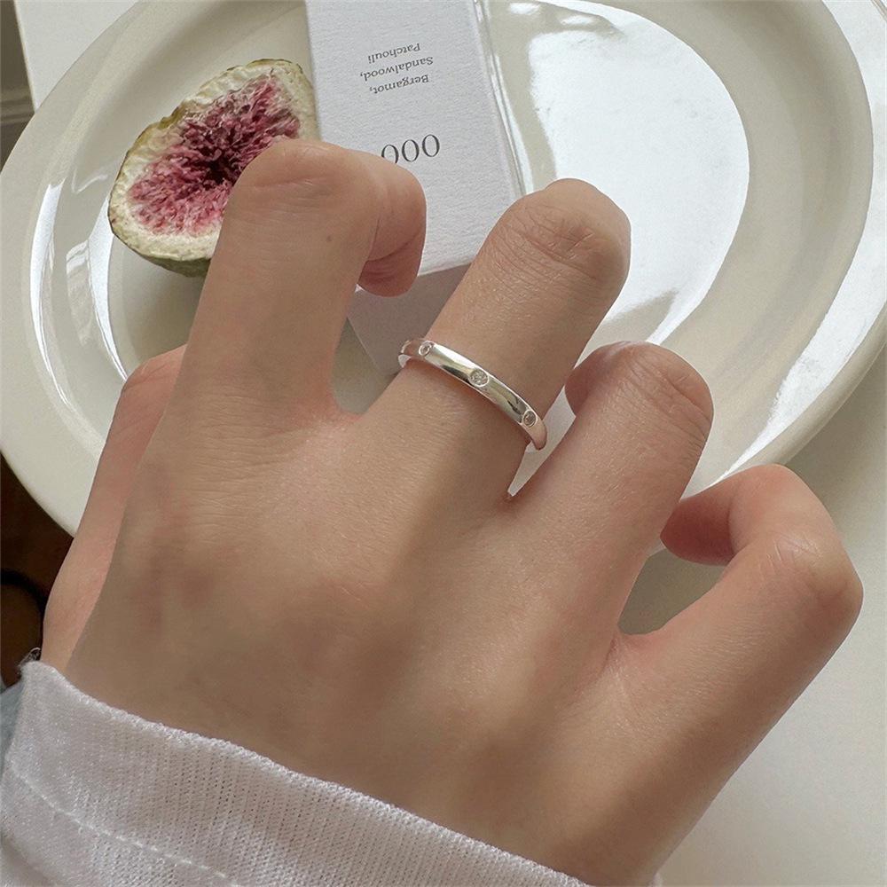 925 Sterling Silver Retro Brushed Open Finger Ring - Women's High-End Niche Light Luxury, Trendy and Non-Fading.