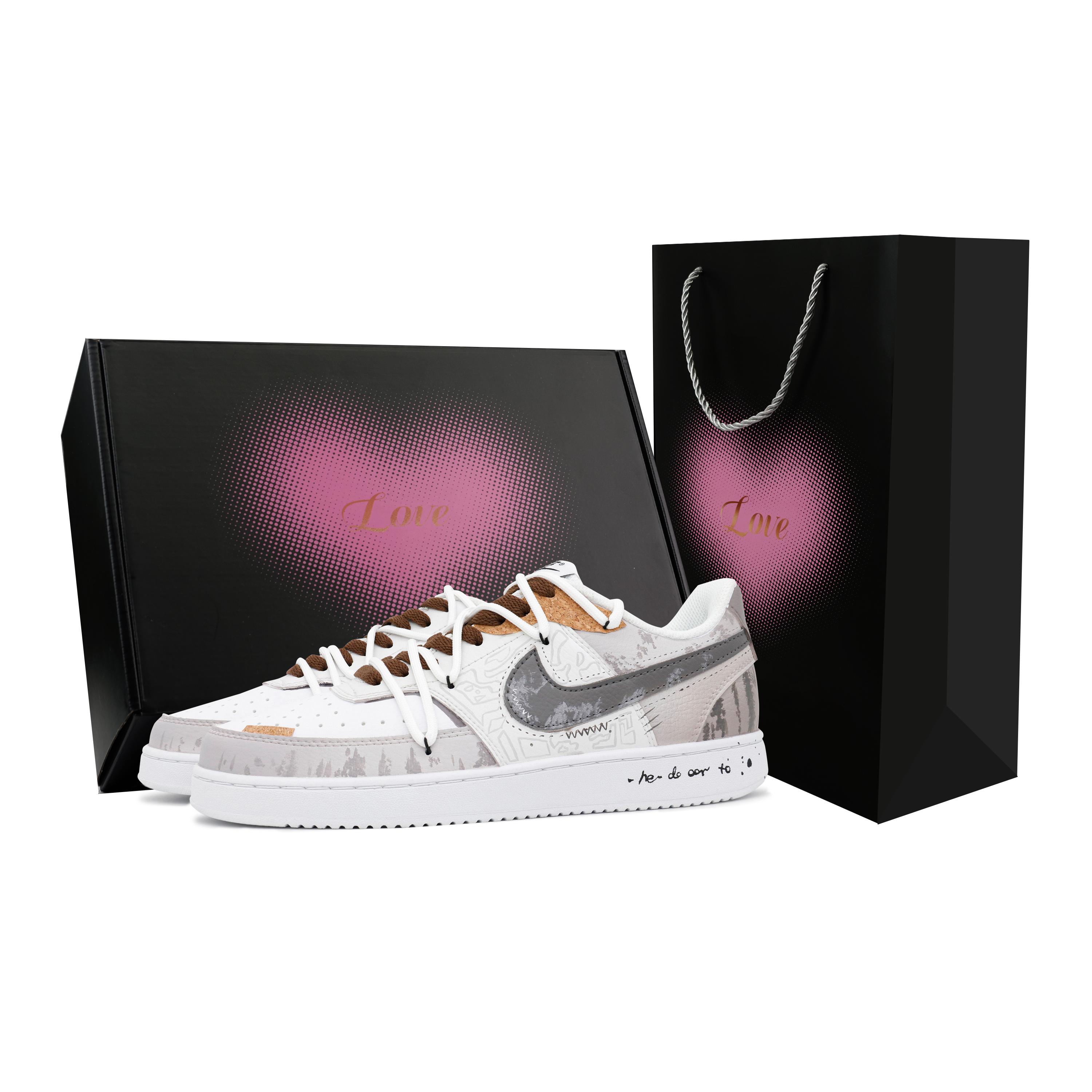 

Nike Court Vision 1 Low top Skateboard Shoes Men s Gray Brown DH2987-101(Team683-&) 43