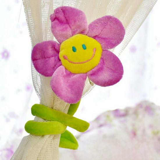 Plush Sunflower Cartoon Curtain Tieback Clip