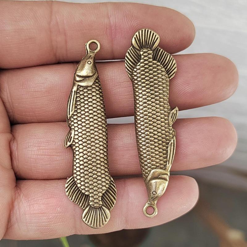 1 Stück Neues Retro Jinlong Fisch Messing Fisch Anhänger DIY Schmuck Miniatur Schlüsselanhänger Schmuck Heimdekoration Handwerk Souvenir Geschenk